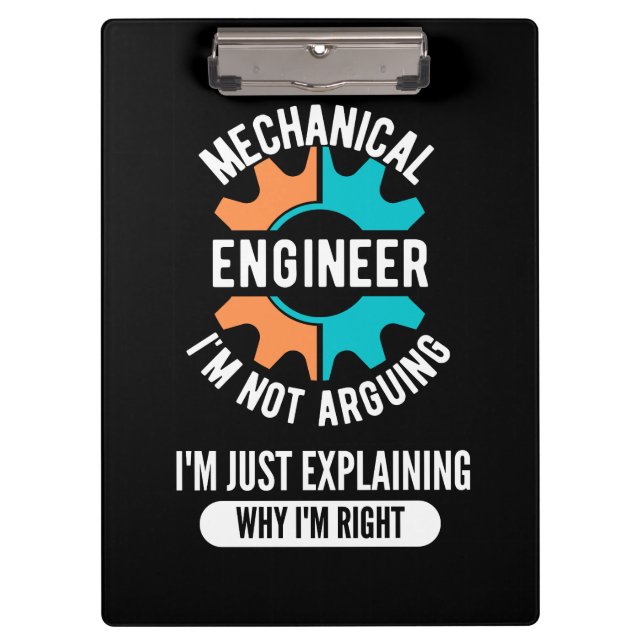 Funny Mechanical Engineer, Mechanical Engineering Clipboard (Front)