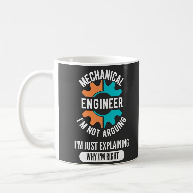 Funny Mechanical Engineer, Mechanical Engineering Coffee Mug (Left)