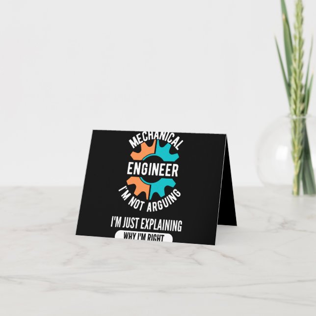 Funny Mechanical Engineer, Mechanical Engineering Note Card (Front)