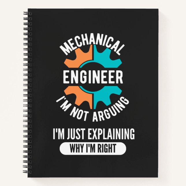 Funny Mechanical Engineer, Mechanical Engineering Notebook (Front)