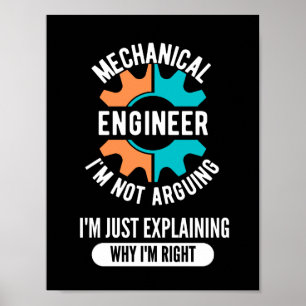 Funny Mechanical Engineer, Mechanical Engineering Poster