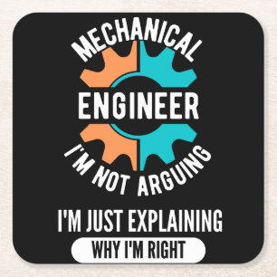 Funny Mechanical Engineer, Mechanical Engineering Square Paper Coaster