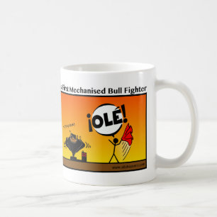 Funny Mechanised Bull Fighter Stickman Mug - 104