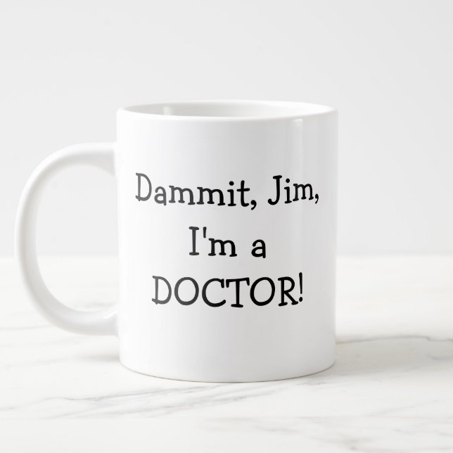 Funny Med School Graduate Doctor Large Coffee Mug (Left)
