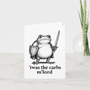 Funny Mediaeval Frog Meme Carbs Knight Mlord Quote Card