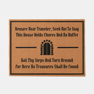 Funny Mediaeval Old English Humour Rustic Minimali Doormat