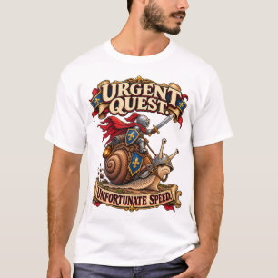 Funny Mediaeval Snail Knight T-Shirt Urgent Ques