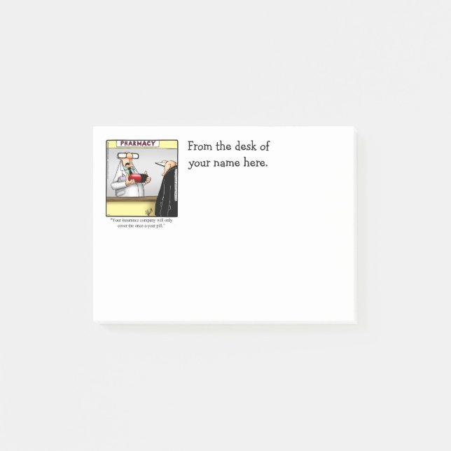 Funny Medical Humour Personalizable Post It Notes (Front)