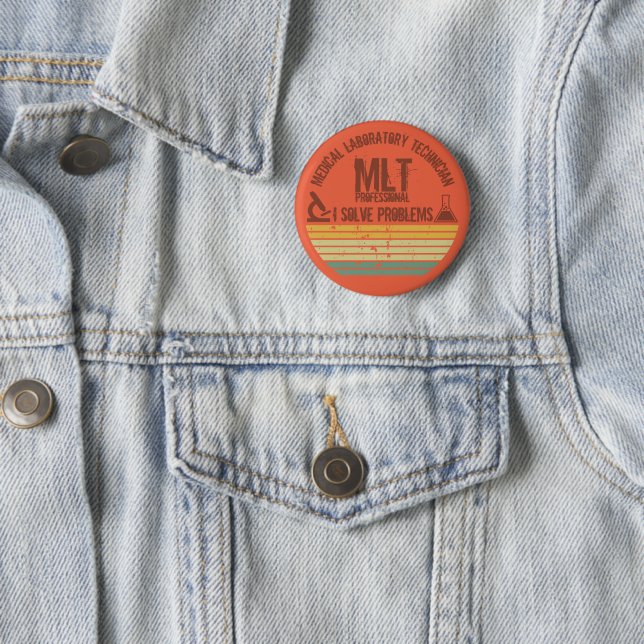Funny medical lab tech mlt 6 cm round badge (In Situ)