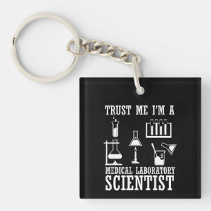 Funny medical lab tech scientist humour laboratory key ring
