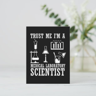 Funny medical lab tech scientist humour laboratory postcard