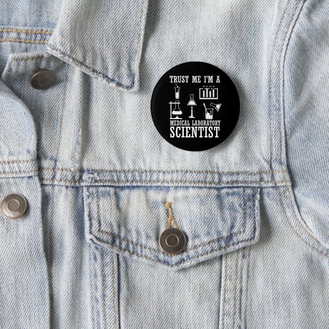 Funny medical lab tech scientist laboratory 6 cm round badge (In Situ)