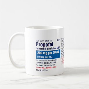 Funny Medical Propofol Label Coffee Mug