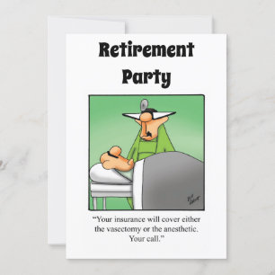 Funny Medical Retirement Humour Party Invitations