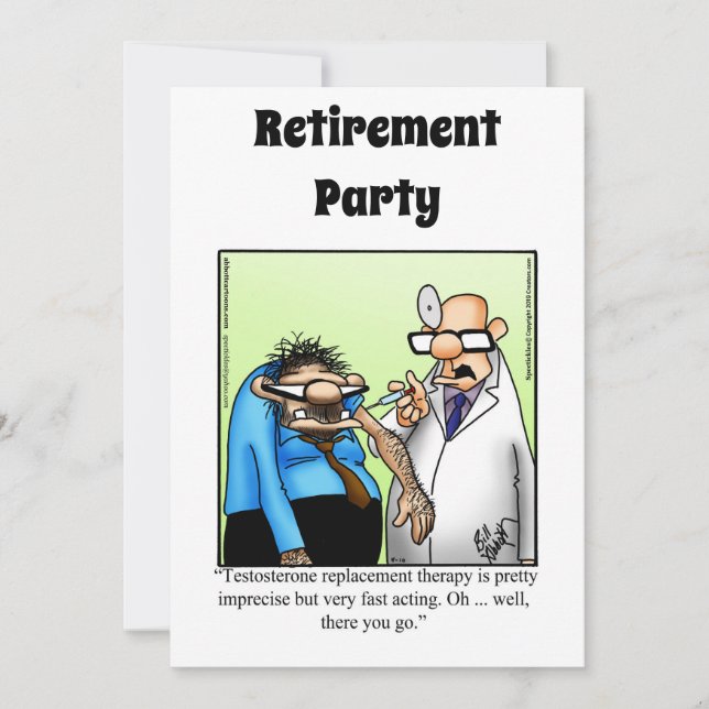 Funny Medical Retirement Humour Party Invitations (Front)