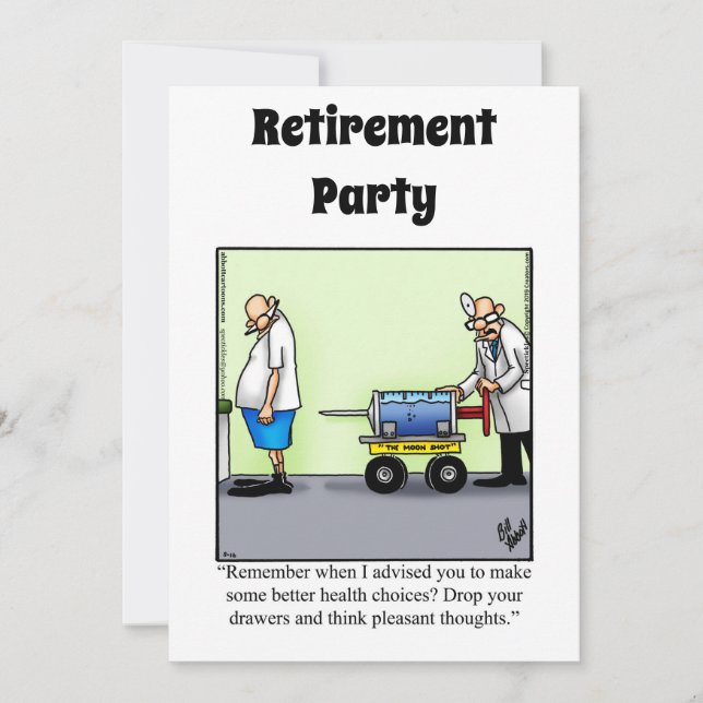 Funny Medical Retirement Humour Party Invitations (Front)