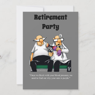Funny Medical Retirement Humour Party Invitations