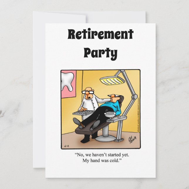 Funny Medical Retirement Humour Party Invitations (Front)