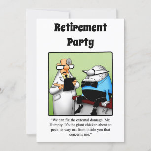 Funny Medical Retirement Humour Party Invitations