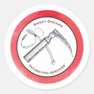 Funny medical ticker for anaesthesiologist classic round sticker