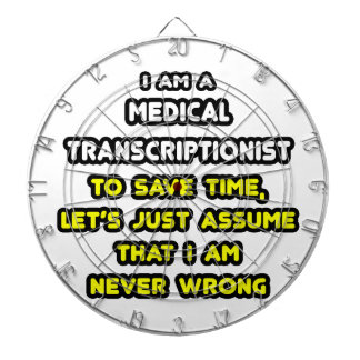 Funny Medical Transcriptionist T-Shirts Dartboard
