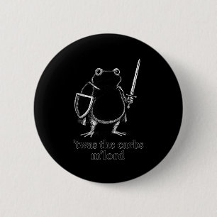 Funny Medieval Frog Meme Carbs Knight M'lord Quote 6 Cm Round Badge