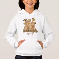 Funny meerkat family cartoon illustration