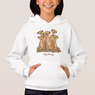 Funny meerkat family cartoon illustration