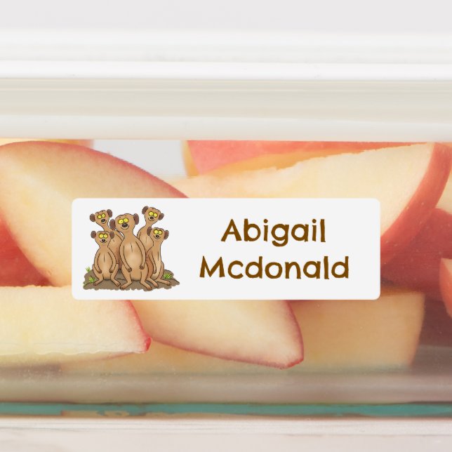 Funny meerkat family cartoon personalised (Affixed)