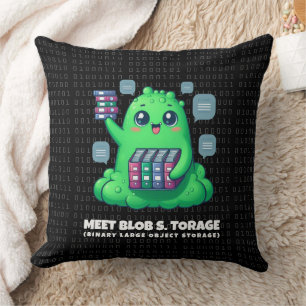 Funny Meet Blob S. Torage Binary Background Cushion