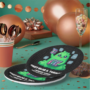 Funny Meet Blob S. Torage Binary Background Paper Plate