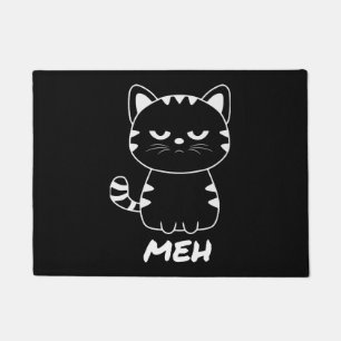 Funny Meh Cat for Cat Lovers Doormat