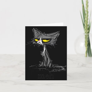 Funny Meh Cat Gift For Cat Lovers  Card