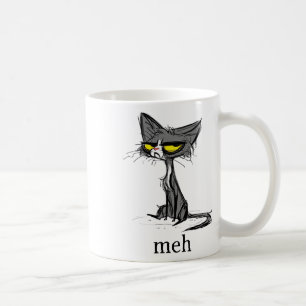 Funny Meh Cat Gift For Cat Lovers  Coffee Mug