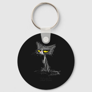 Funny Meh Cat Gift For Cat Lovers  Key Ring