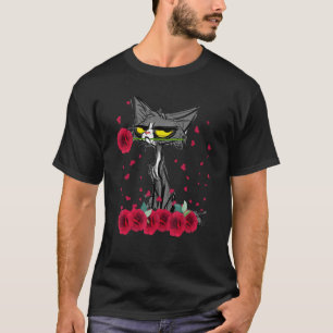 Funny Meh Cat Shirt Happy Valentines Day Flowers W