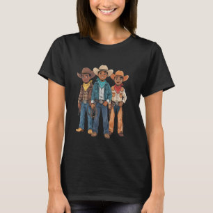 Funny Melanin Cowboy Kids Rodeo Western T-Shirt