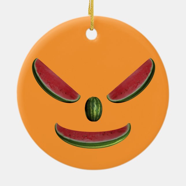 Funny Melon Face Ceramic Tree Decoration (Back)