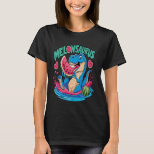 Funny Melonsaurus T Rex Dinosaur Watermelon Lover T-Shirt