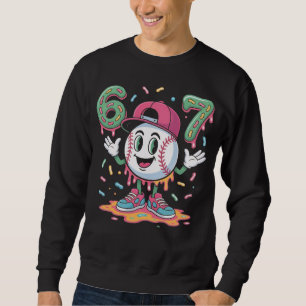Funny Melting Baseball Cartoon With Sprinkles Sweatshirt