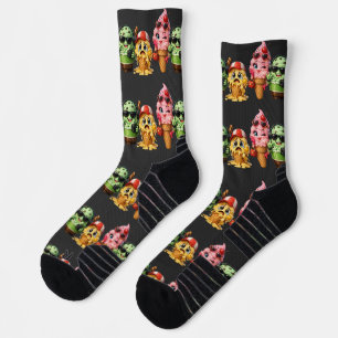 Funny Melting Ice Cream Squad Kawaii Character Art Socks
