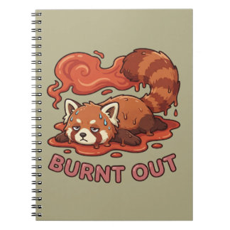 Funny Melting Red Panda Burnt Out Sticker | Cute Notebook