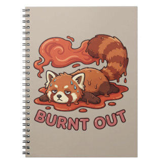 Funny Melting Red Panda Burnt Out Sticker | Cute Notebook
