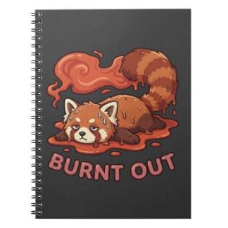 Funny Melting Red Panda Burnt Out Sticker | Cute Notebook