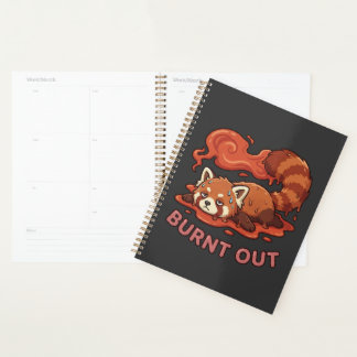 Funny Melting Red Panda Burnt Out Sticker | Cute Planner