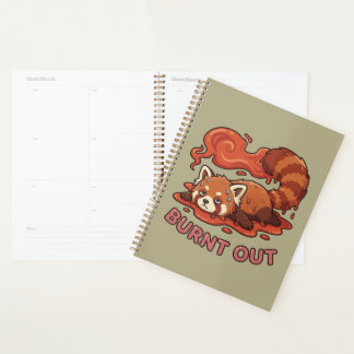 Funny Melting Red Panda Burnt Out Sticker | Cute Planner
