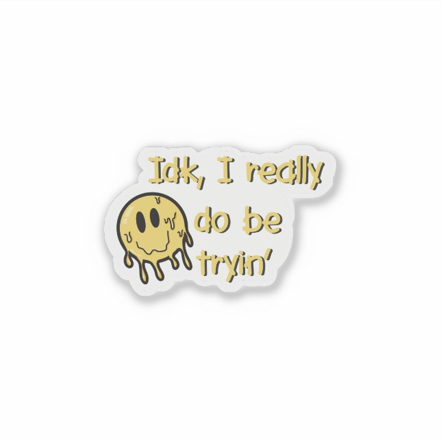 Funny Melting Smiley Face Sticker (Front)