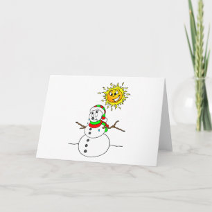 Funny Melting Snowman Blank Xmas Holiday Christmas