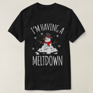 Funny Melting Snowman Christmas Humor Design T-Shirt
