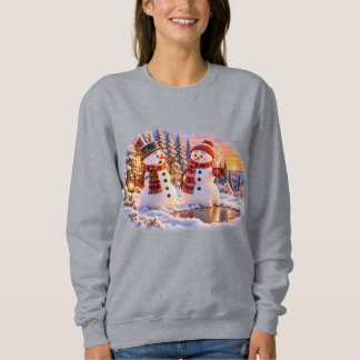 Funny Melting Snowmen with Hot Cocoa Sweatshirt